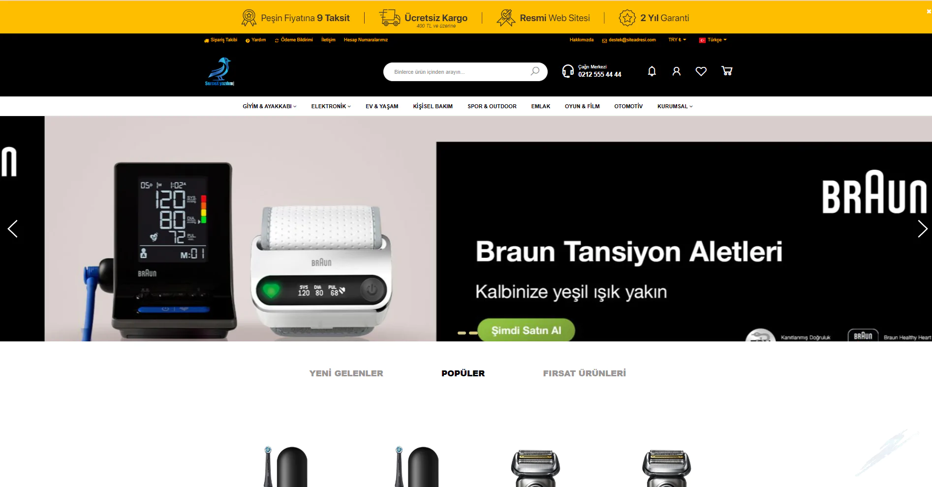 Profesyonel Premium E-Ticaret Küçük Ev Aletleri&Elektronik Aletler Sitesi Yazılımı